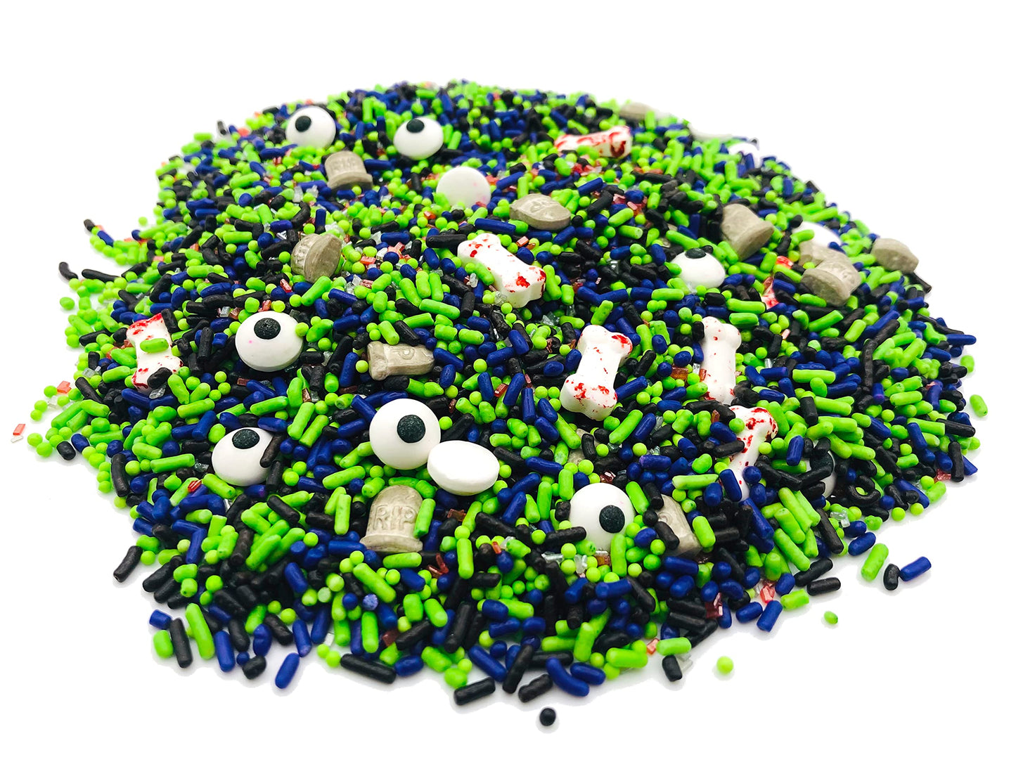 Sprinkle Me This Halloween Themed Sprinkles - Zombie Grave - 8 Oz Resealable Bag - Includes Grave Stones, Candy Eyes, Bloody Bones