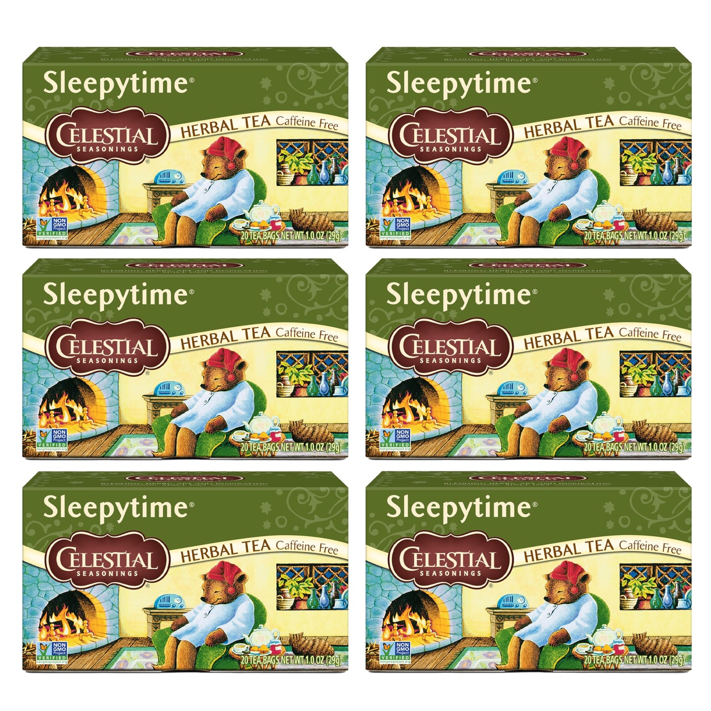 Celestial Seasonings Sleepytime Herbal Tea, Caffeine Free, 20 Tea Bags, Pack of 6, Model 48868