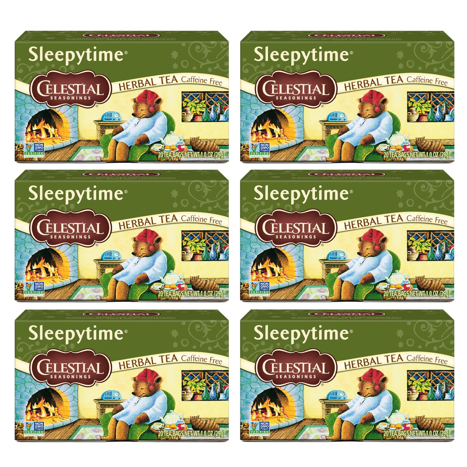 Celestial Seasonings Sleepytime Herbal Tea, Caffeine Free, 20 Tea Bags, Pack of 6, Model 48868