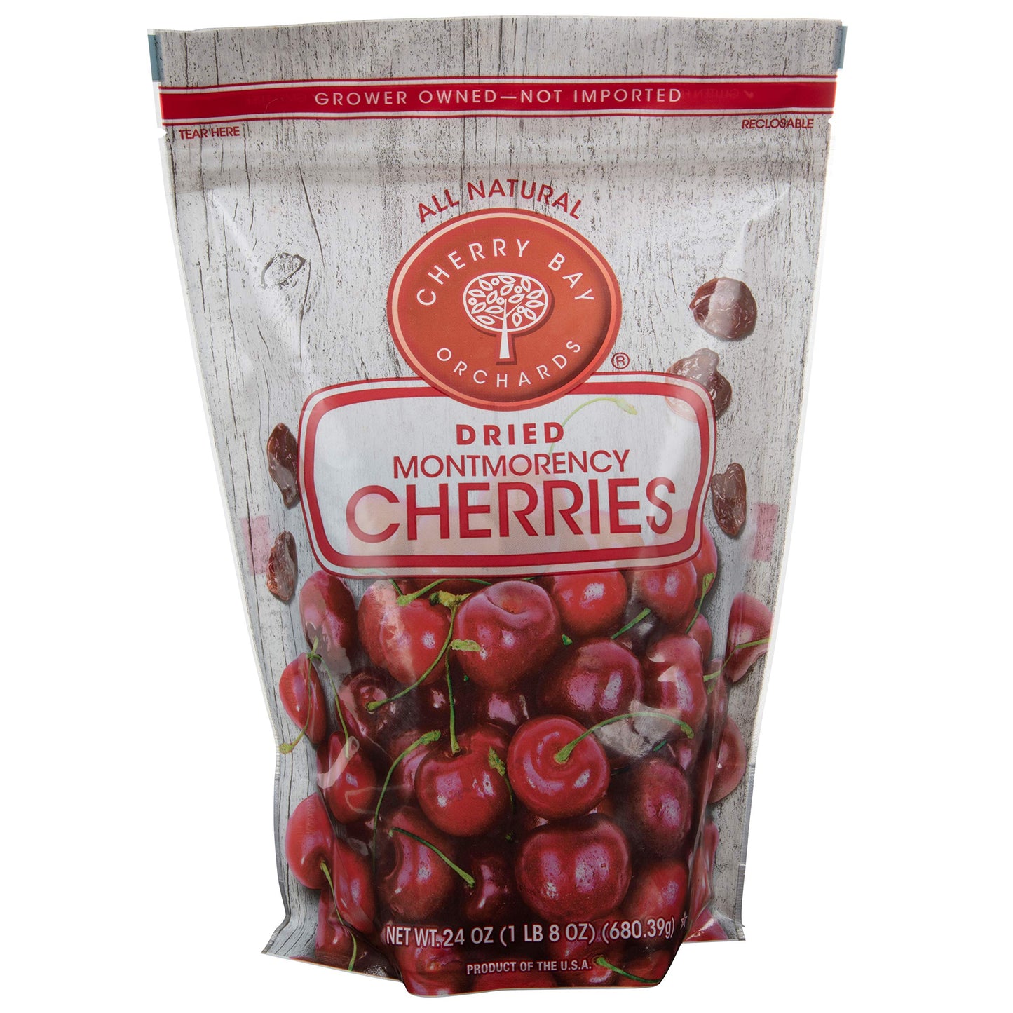 Cherry Bay Orchards - Dried Montmorency Tart Cherries - (Pack Of 8 - 24Oz Bags) - 100% Domestic, Natural, Kosher Certified, Glut