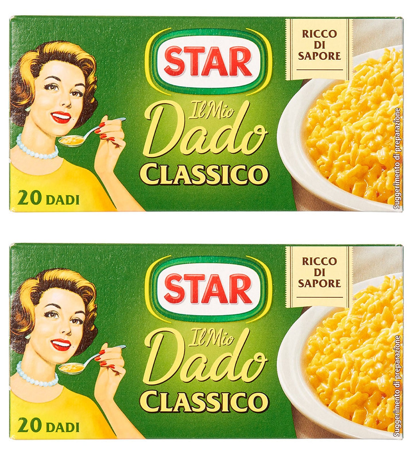Star: Il Mio Dado Classico Bouillon Cubes, Classic Taste Pack of 20, 10g Each Pack of 2 [ Italian Import ]