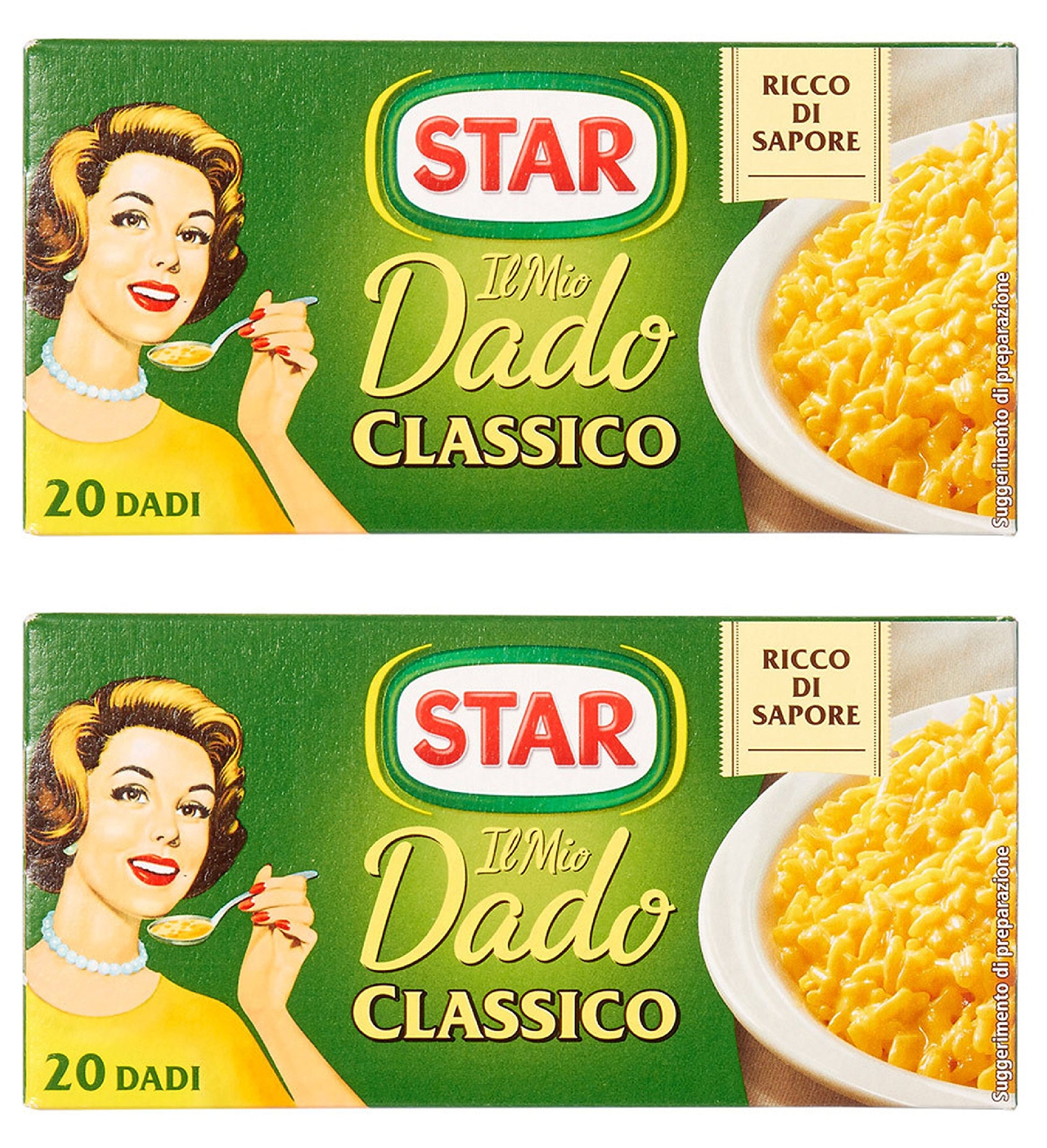 Star: Il Mio Dado Classico Bouillon Cubes, Classic Taste Pack of 20, 10g Each Pack of 2 [ Italian Import ]