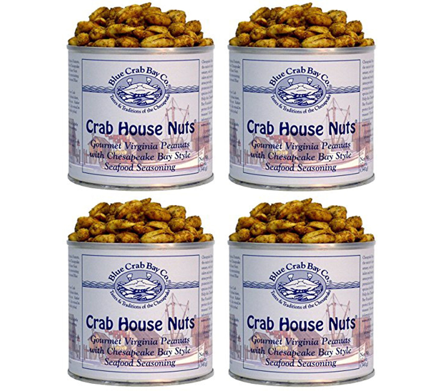 Blue Crab Bay Co. Crab House Nuts, 12-Ounce Packages (Pack of 4)