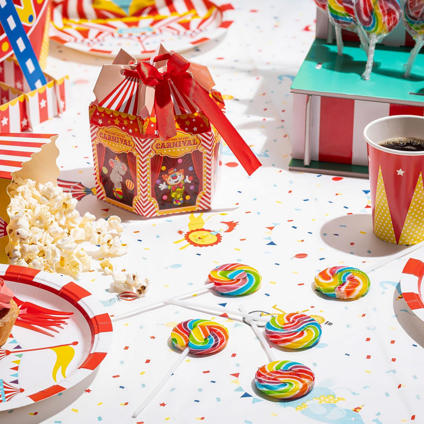24 Circus Rainbow Lollipops Individually Wrapped, Bursting With Fruity Flavor, Great Swirl Lollipops For Kids Birthday Parties,
