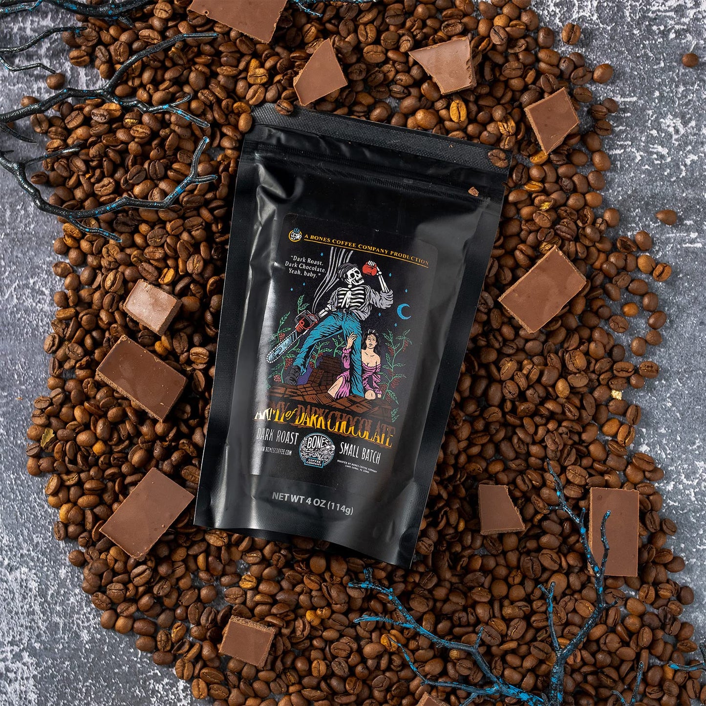 Bones Coffee Company NEW Flavors! Favorite Flavors Sample Pack | 4 oz Pack of 5 Assorted Whole Coffee Beans | Low Acid Medium Ro