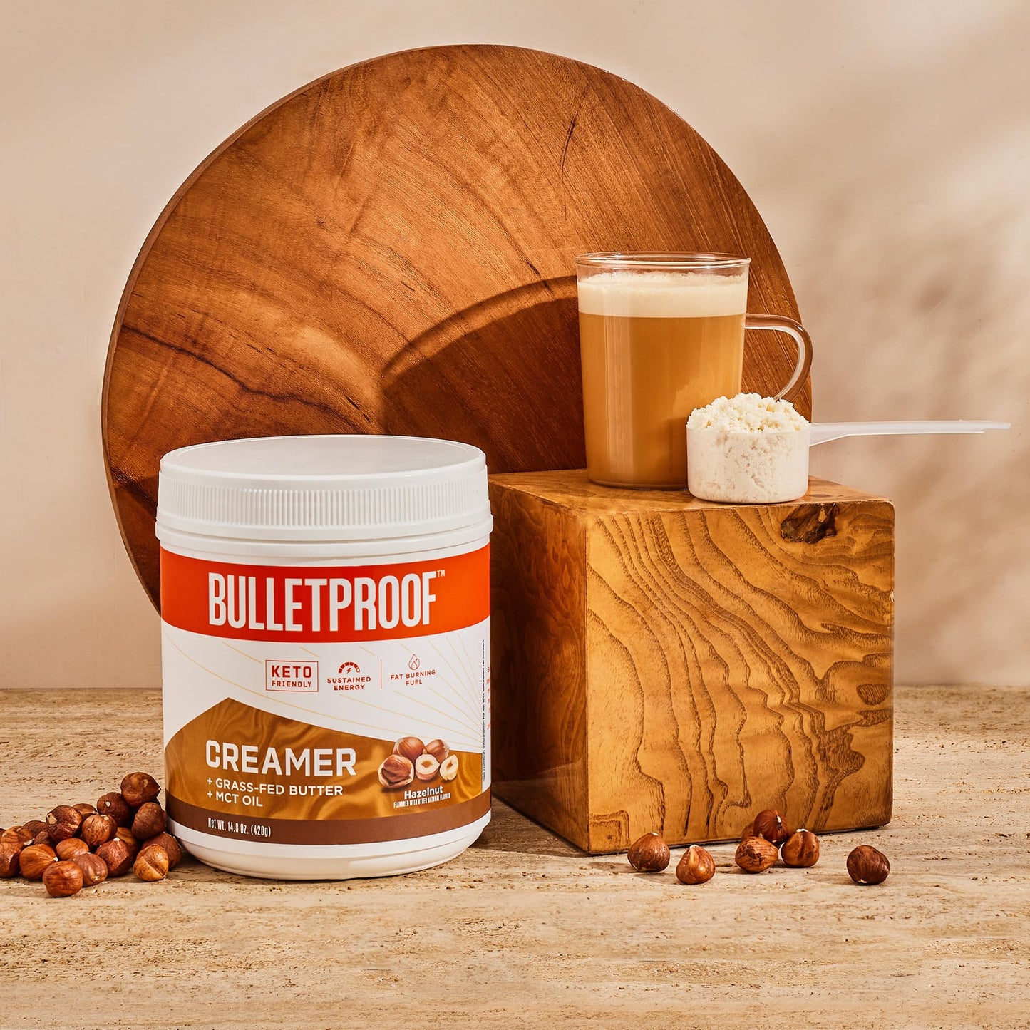 Bulletproof Hazelnut Creamer, 14.8 Ounces, Keto Coffee Creamer With Mct Oil And Grass-Fed Butter