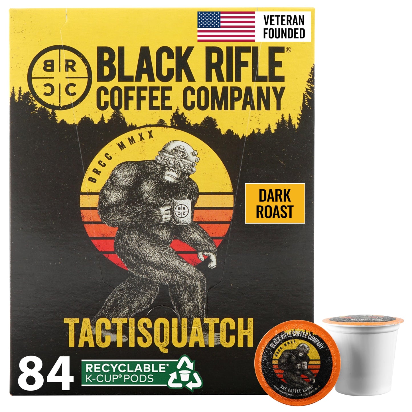 Black  Coffee Company  Single Serve Coffee Pods  Tactisquatch  Dark Roast Coffee Pods  84 Count
