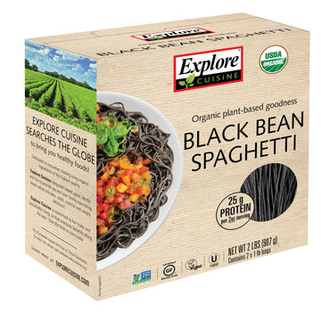 Explore Cuisine Organic Black Bean Spaghetti - 2 lbs - Easy-to-Make Pasta - High in Plant-Based Protein - Non-GMO, Gluten Free, 