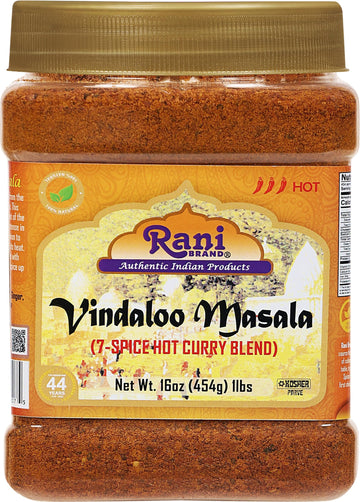 Rani Vindaloo Curry Masala Spice Blend, Salt Free, Vegan, 16oz PET Jar, Non-GMO, Kosher, Indian Origin