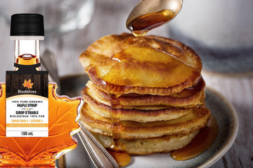 Biod  Lices 100% Pure Organic Maple Syrup - Premium Grade A - Quebec'S Finest In Elegant Maple Leaf Bottle (3.38 Fl Oz (Pack Of