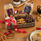 Nut Cravings KREMERY Sympathy Gift Basket - Chocolate Pretzels & Caramel Popcorn, Deluxe 3.5 lbs, Seagrass Tray with Ribbon & Card