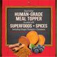 Merrick Grain Free Bone Broth, Enhanced Human Grade And Gluten Free Dog And Cat Food Topper Pouches, Beef - 16 Oz. Pouch