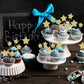 Gyufise 42Pcs Star Cupcake Toppers Gold Glitter Assembled Twinkle Star Cupcake Picks Wedding Engagement Bridal Shower Birthday P