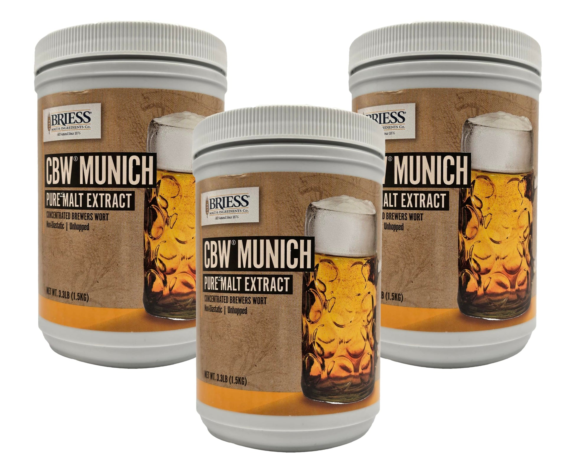 Know-How Brewshop Munich LME (3 lb.) Briess Unhoped Munich Liquid Malt Extract (Pack of 3)