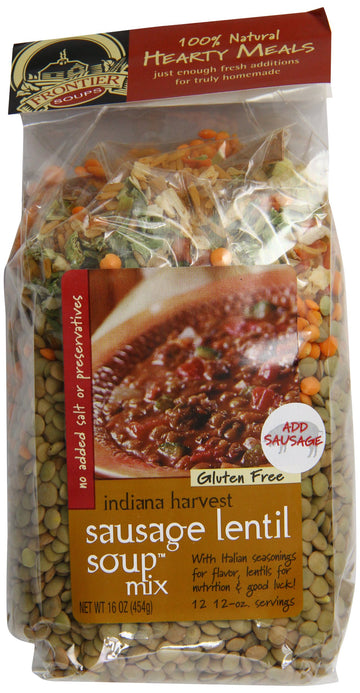 Frontier Soups Hearty Meals Indiana Harvest Sausage Lentil Soup, 16-Ounce Bags (Pack of 4)