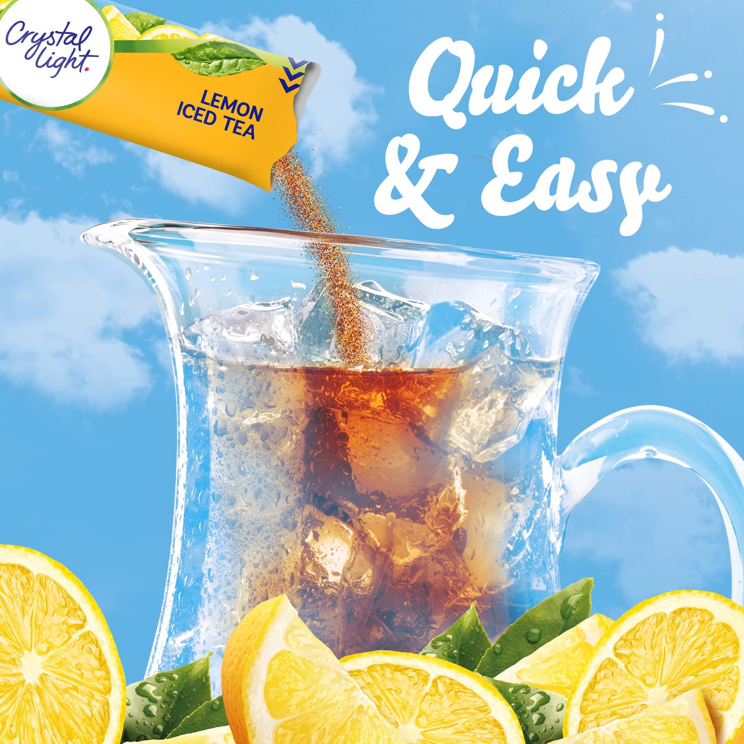 Crystal Light Sugar-Free Lemon Iced Tea Naturally Flavored Powdered Drink Mix, 6 Count (Pack Of 12)