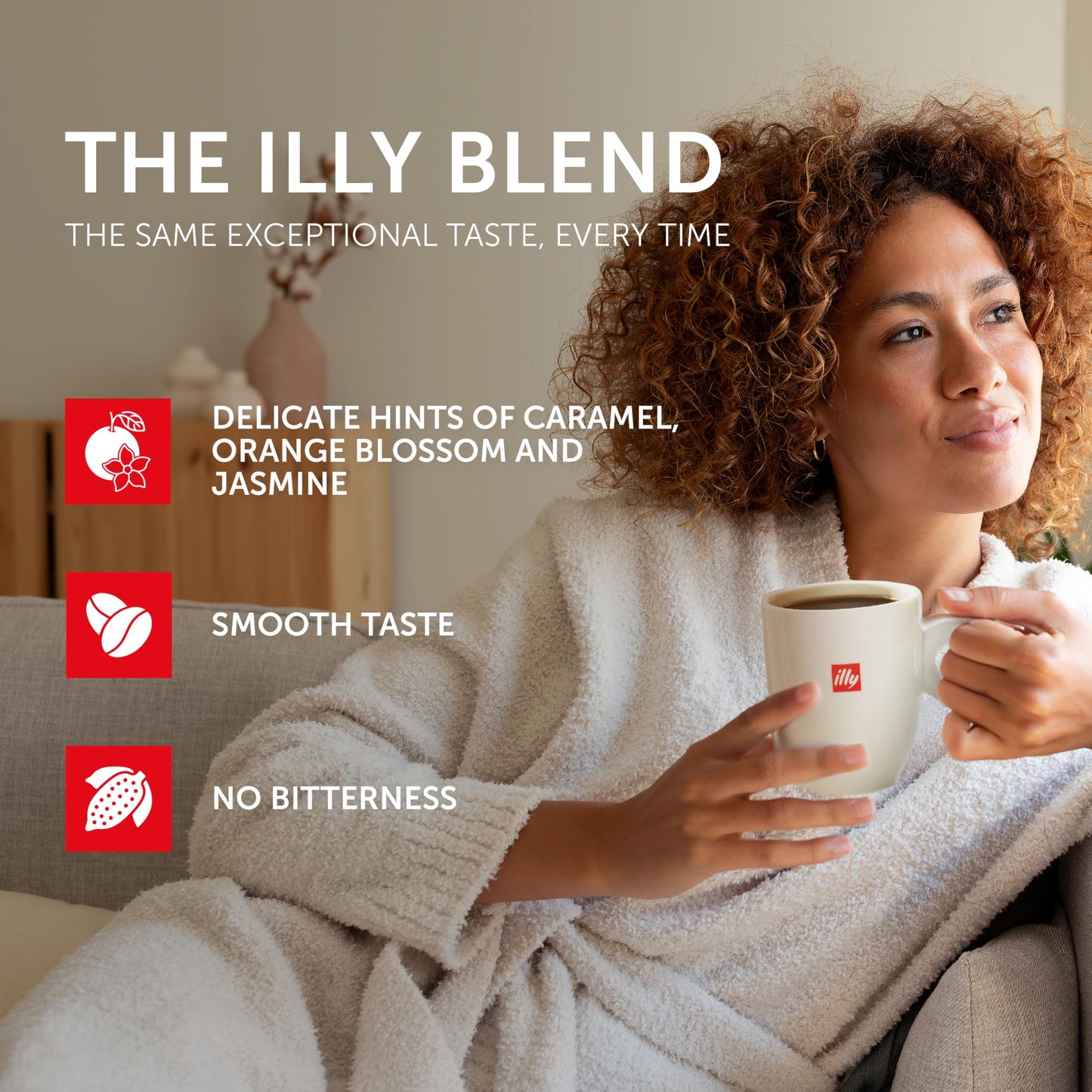 Illy Whole Bean Coffee, Decaffeinated - Medium Roast - Mild & Balanced - 100% Arabica - Whole Beans - Pressurized Packaging Seal