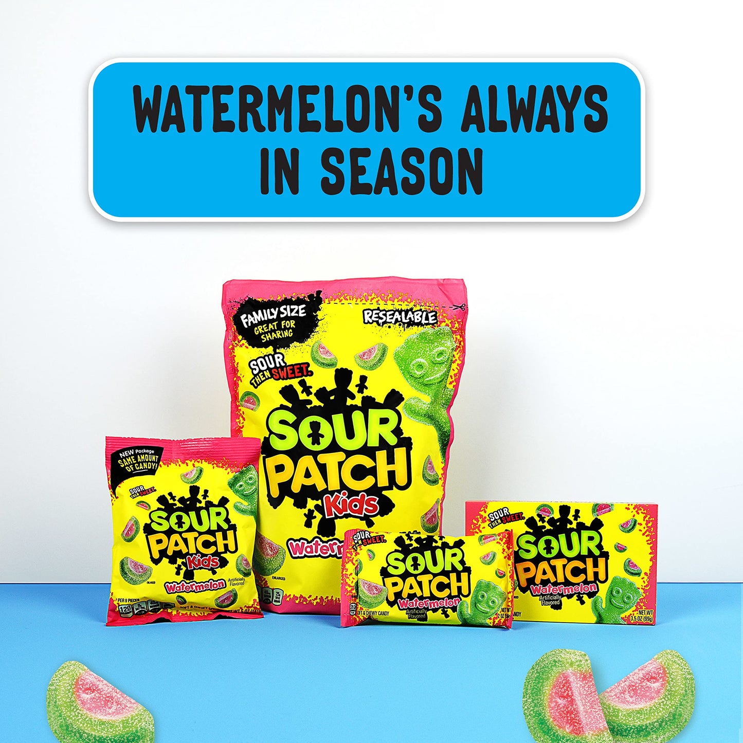 Sour Patch Kids Watermelon Soft & Chewy Candy, Bulk Candy, 12-3.6 Oz Bags