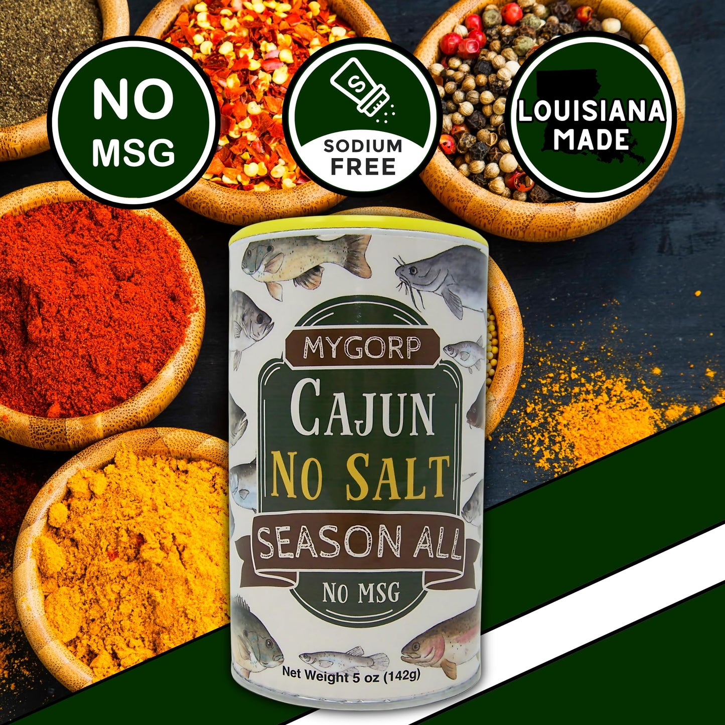 Mygorp Cajun No Salt Season All, 5 Oz, Flavorful Seasoning For Healthy Cooking