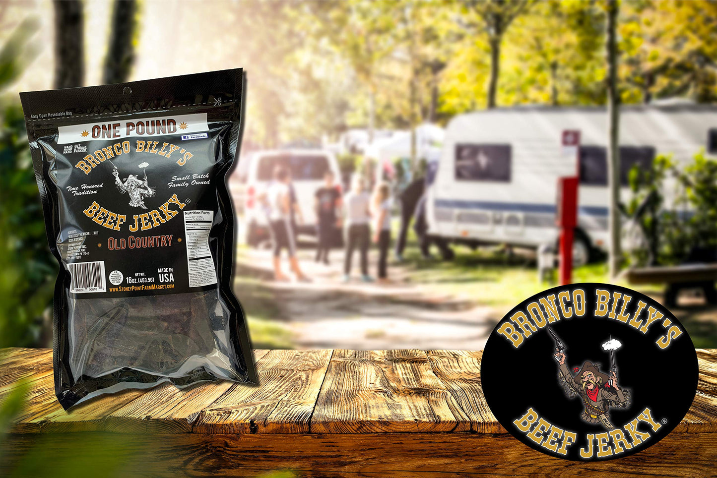 Bronco Billys Beef Jerky Hickory Smoked, 1 Pound Resealable Bag