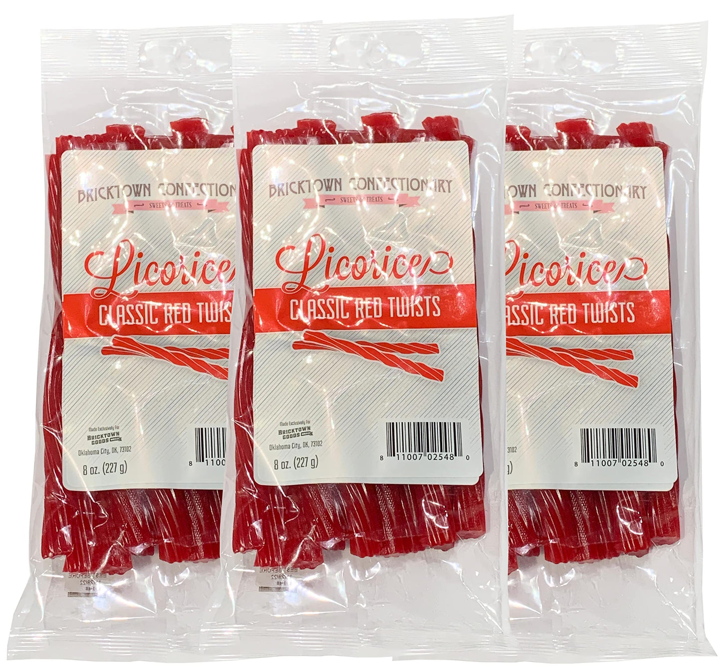 Bricktown Goods Classic Red Licorice Twists - Fat Free Gourmet Candy - 14 Ounce (Pack of 3) - Fathers Day Treat