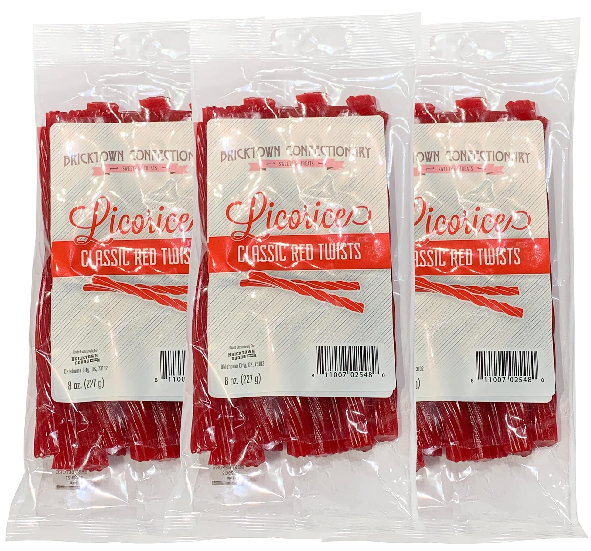 Bricktown Goods Classic Red Licorice Twists - Fat Free Gourmet Candy - 14 Ounce (Pack of 3) - Fathers Day Treat