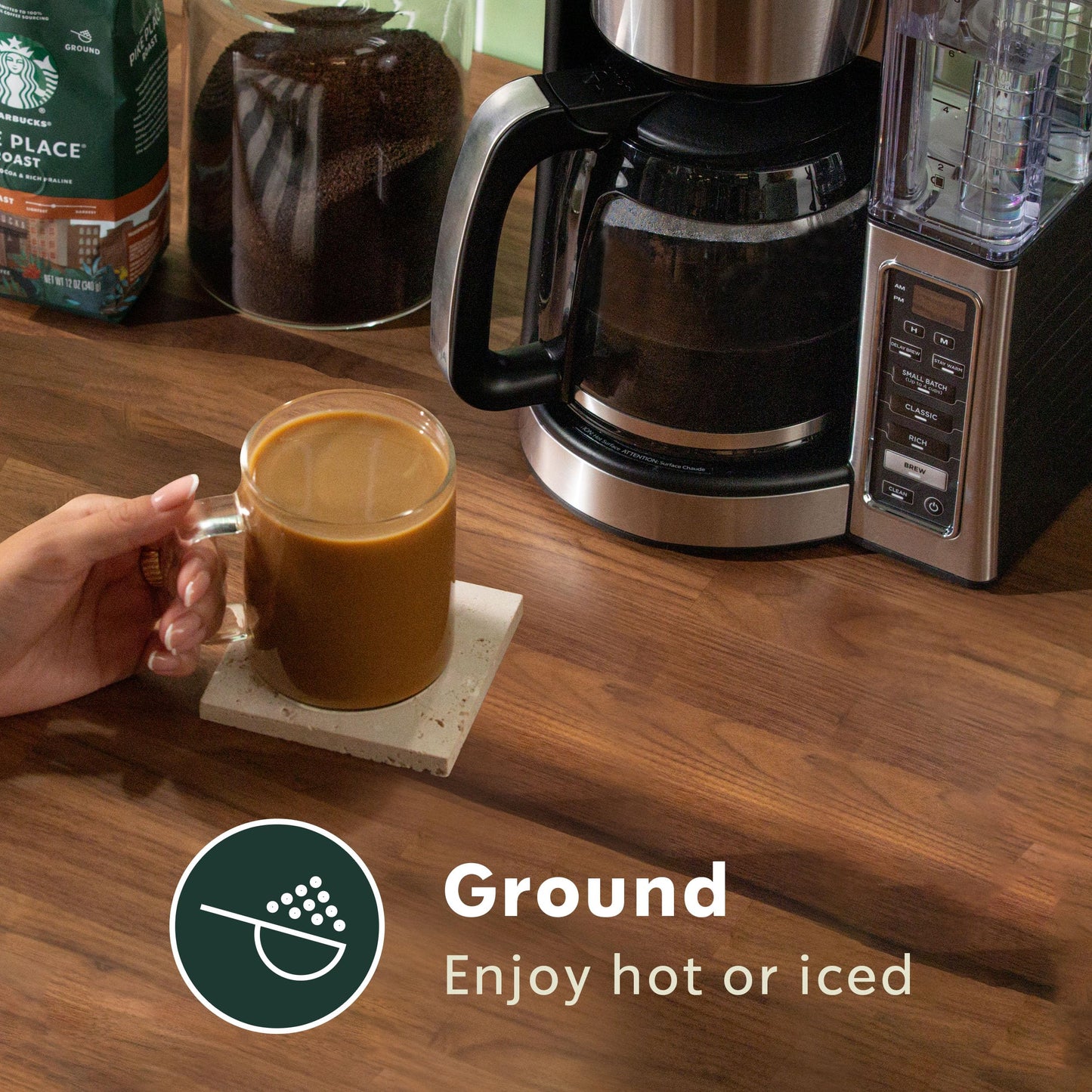 Starbucks Ground Coffee, Medium Roast Coffee, Decaf Pike Place Roast, 100% Arabica, 6 Bags (12 Oz Each)