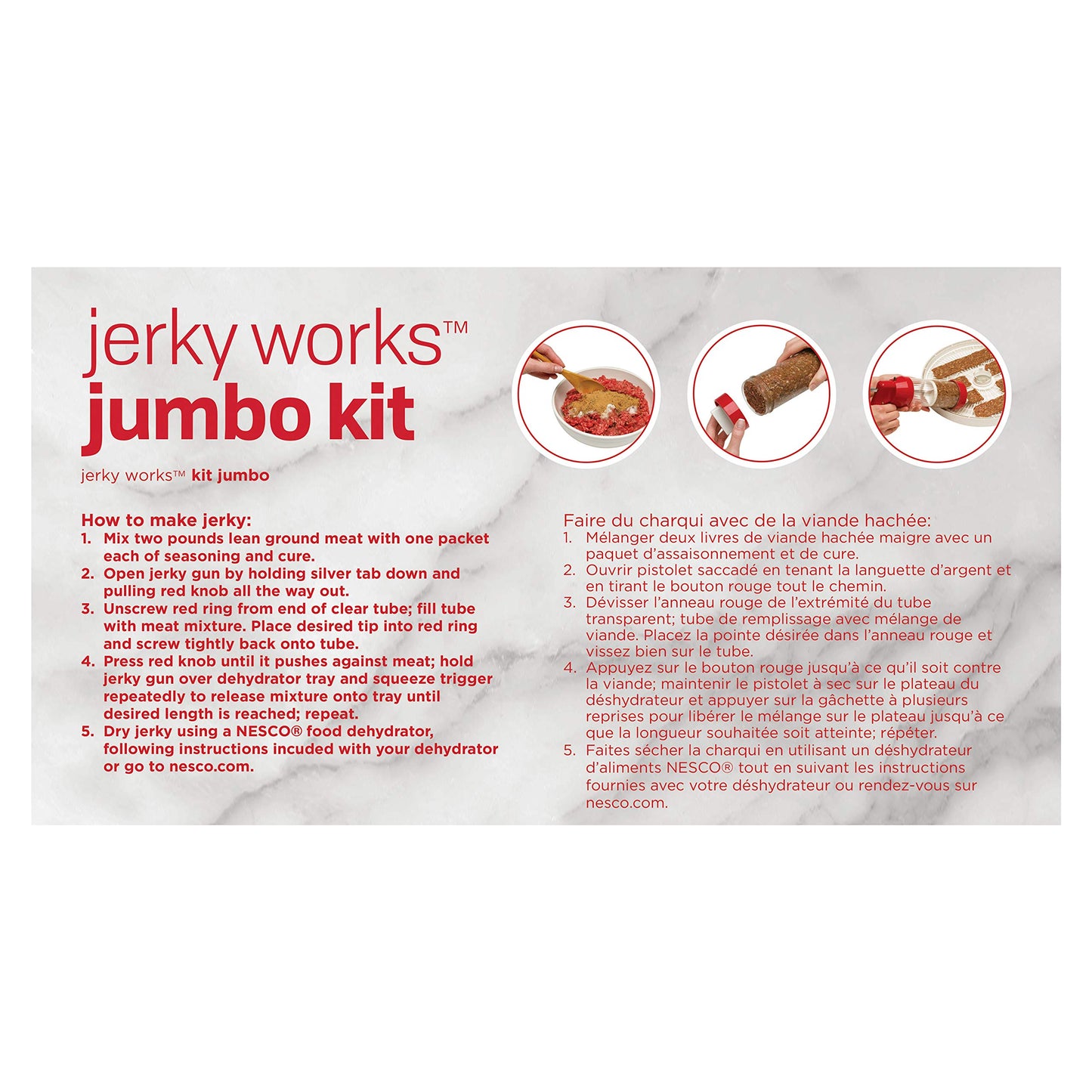 Nesco Jerky Works Jumbo Kit, Stainless Steel, 1 Count, Model BJX-5, Red