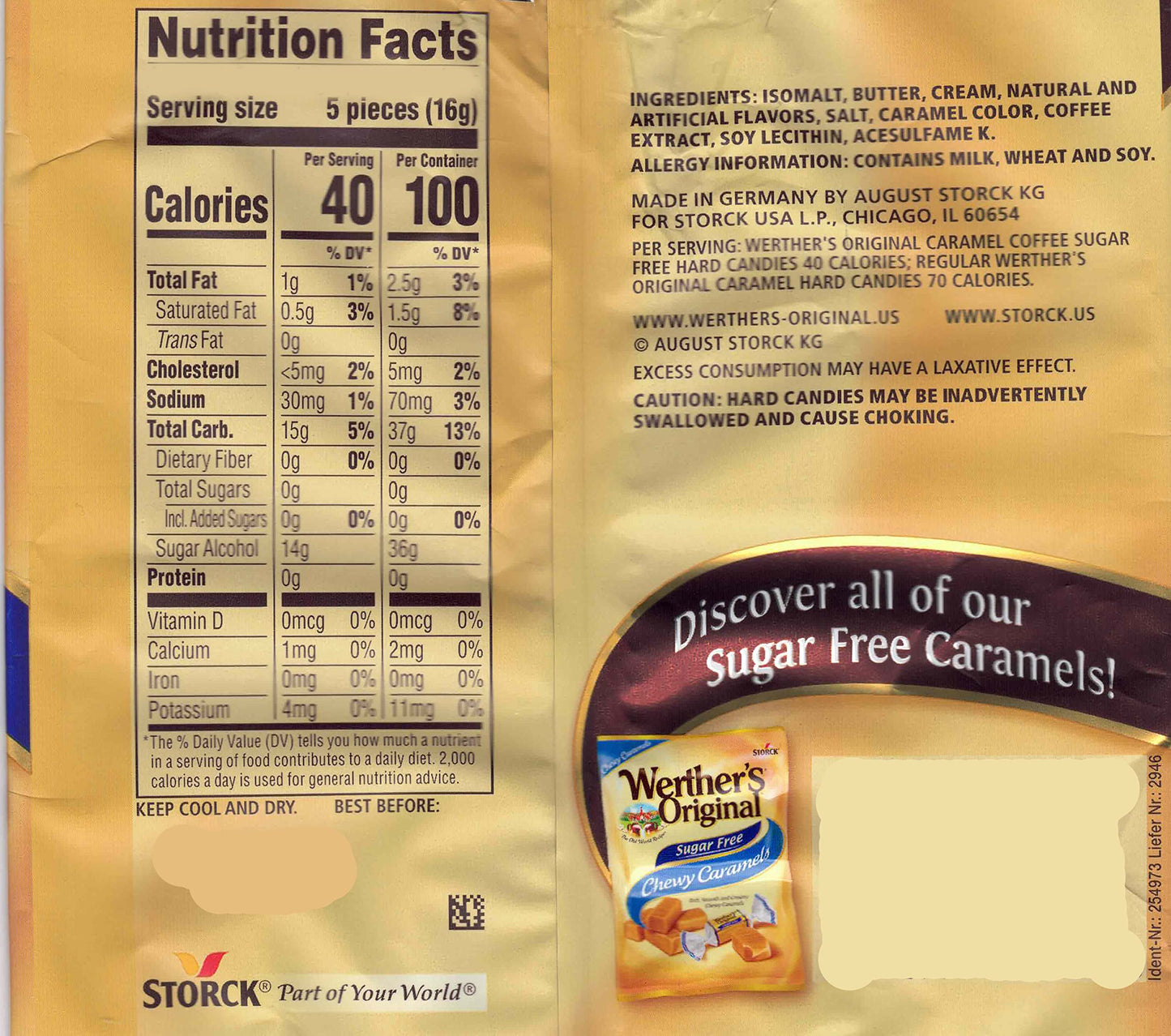 Bulk Werthers Original Hard Candy | Bulk Candy Individually Wrapped | Werthers Caramel Candy | 1 Lb Individual Flavor Bag | Ship