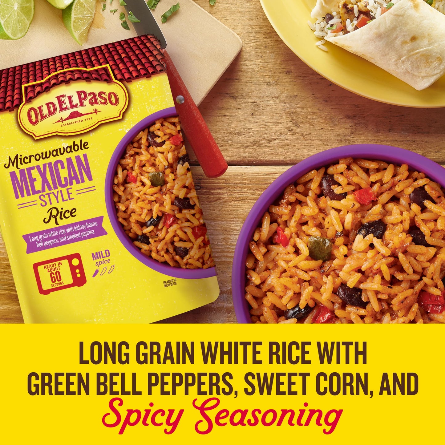 Old El Paso Mexican Style Rice, Microwavable Pouch, 8.8 oz