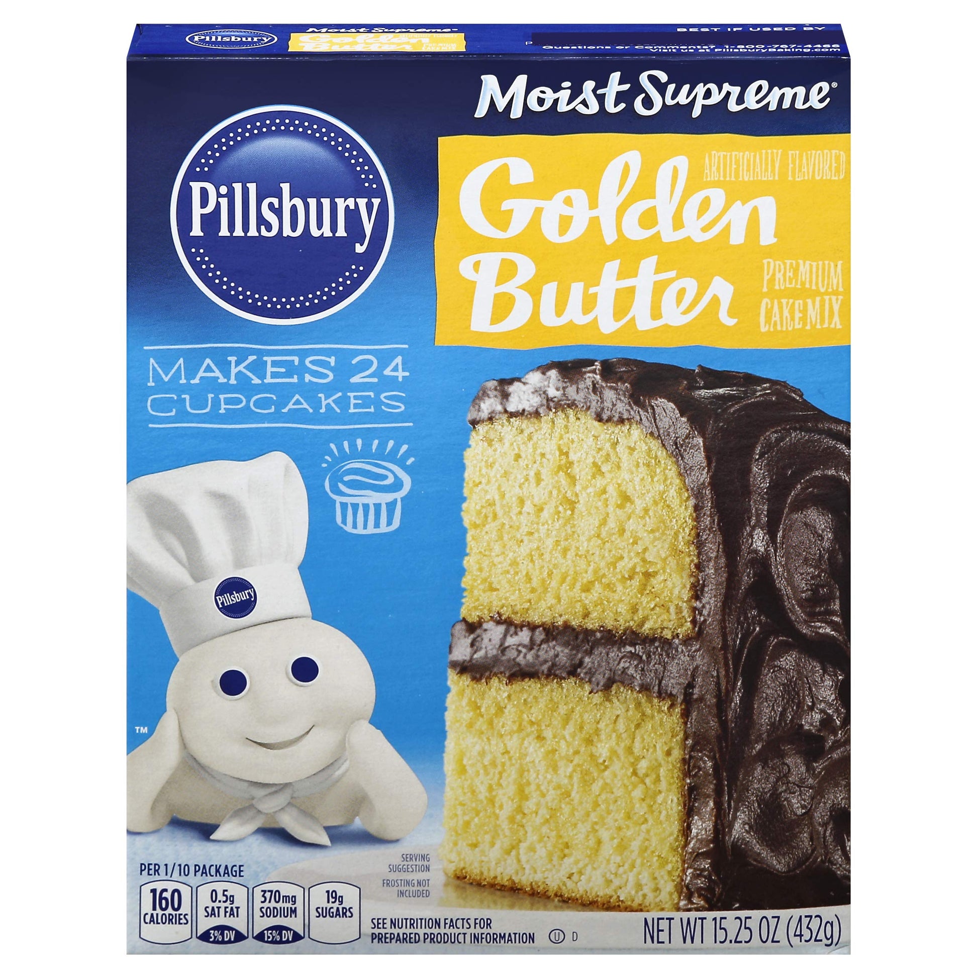 Pillsbury Moist Supreme Golden Butter Recipe Flavored Top-Grade Cake Mix  15.25-Ounce (Pack Of 12)