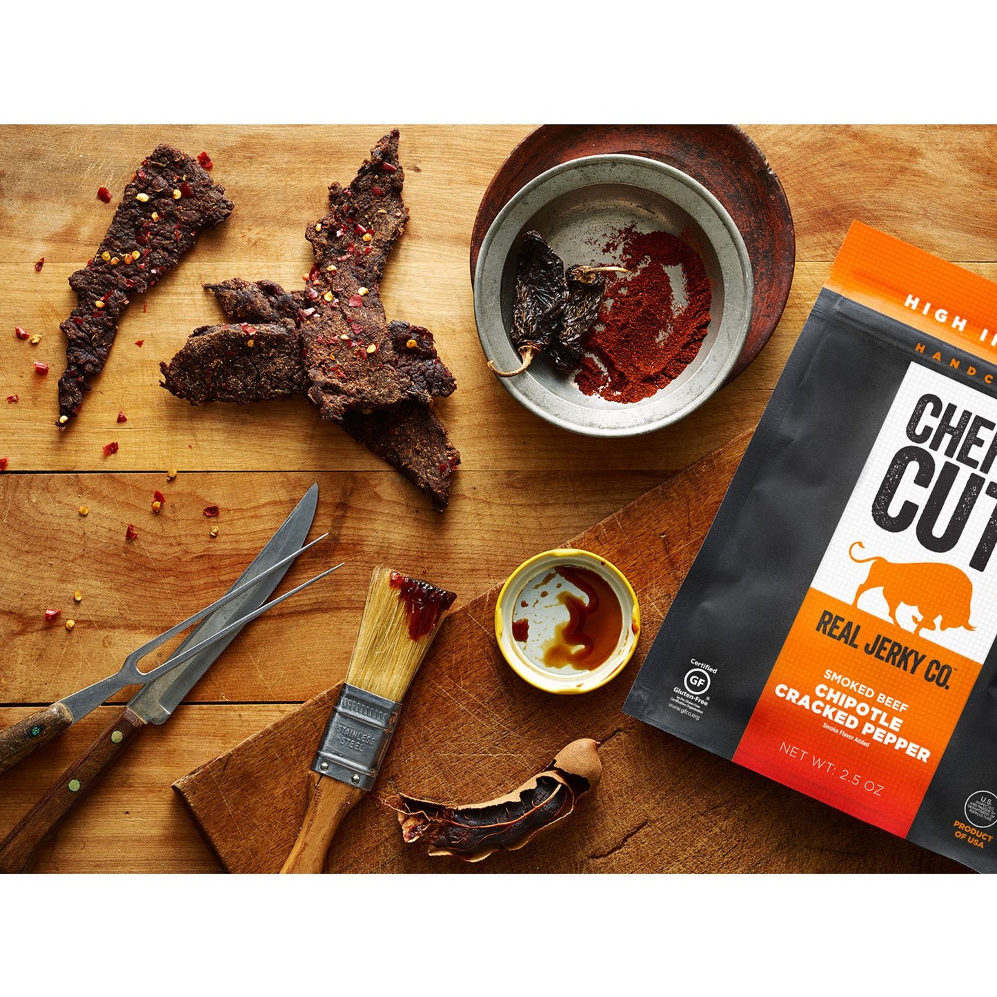 Chefs Cut Real Steak Jerky Chipotle Cracked Pepper, 2.5 Ounce, 8 Count