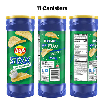 Lay'S Stax Potato Crisps, Sour Cream And Onion, 5.5 Ounce (Pack Of 11)