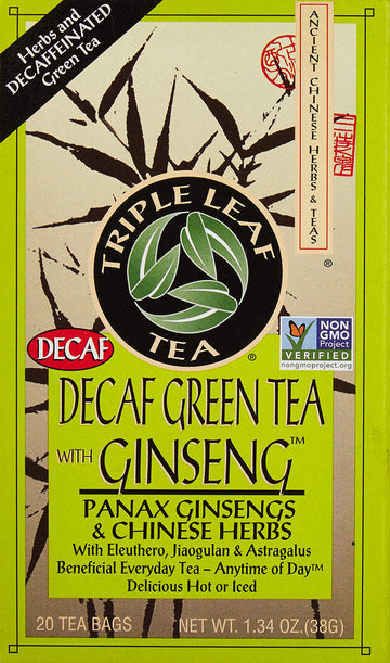 Triple Leaf Tea Green Tea with Ginseng & Chinese Herbs - 20 Count