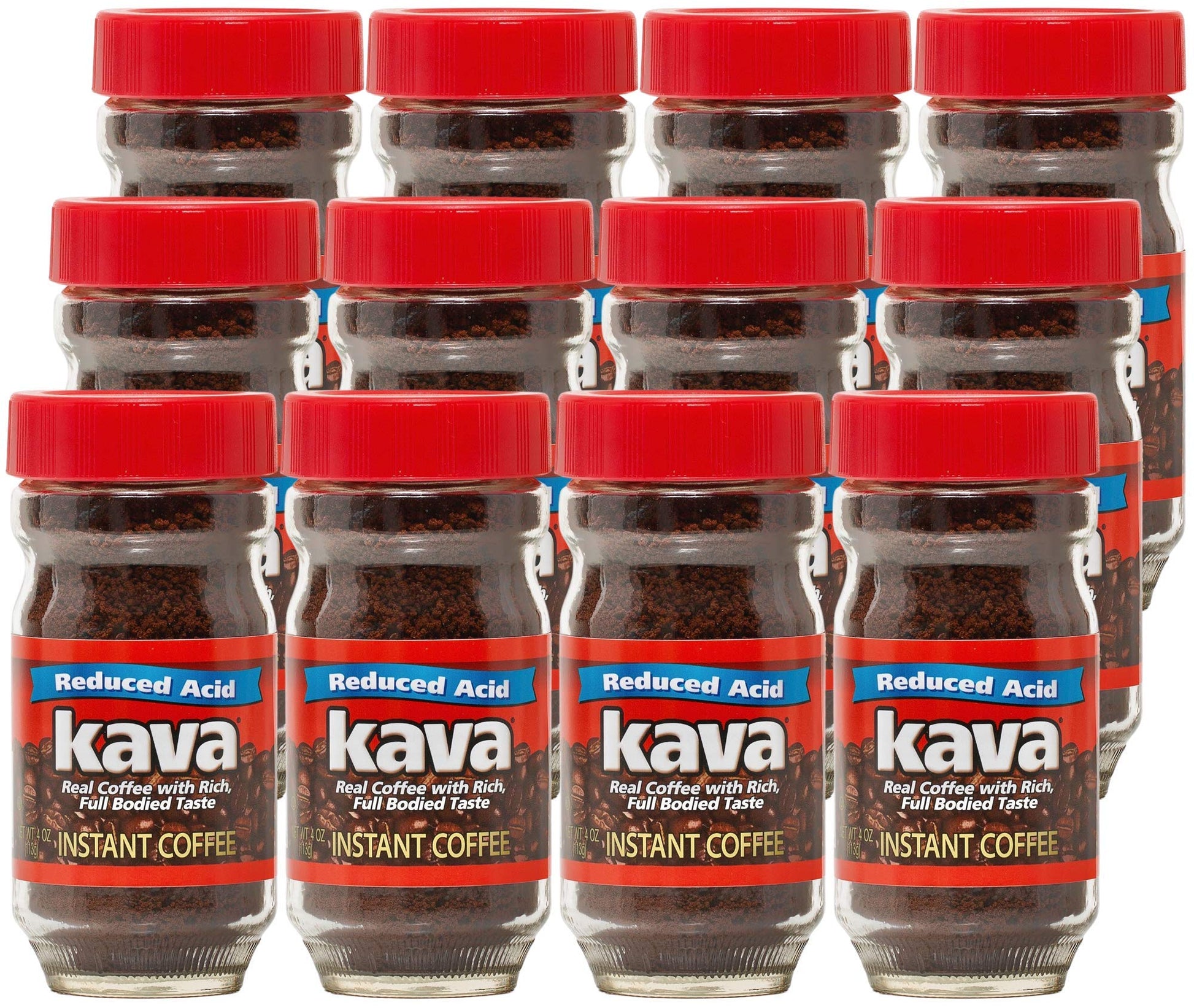 Kava Instant Coffee, Acid Neutralized, 4 Ounce (Pack of 12)