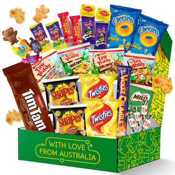 Australian Snack Gift Box Mega 29 Pack, Best Aussie Candy and Food Products, Authentic Taste of Australia, Large Snack Box - Aus
