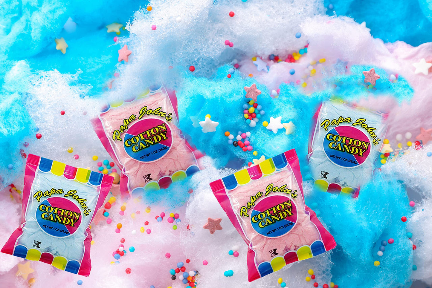 Fruidles Cotton Candy Blue and Pink Party Flavors Supplies Birthday Treats for Kids, Kosher, 1oz Bag (12-Pack)