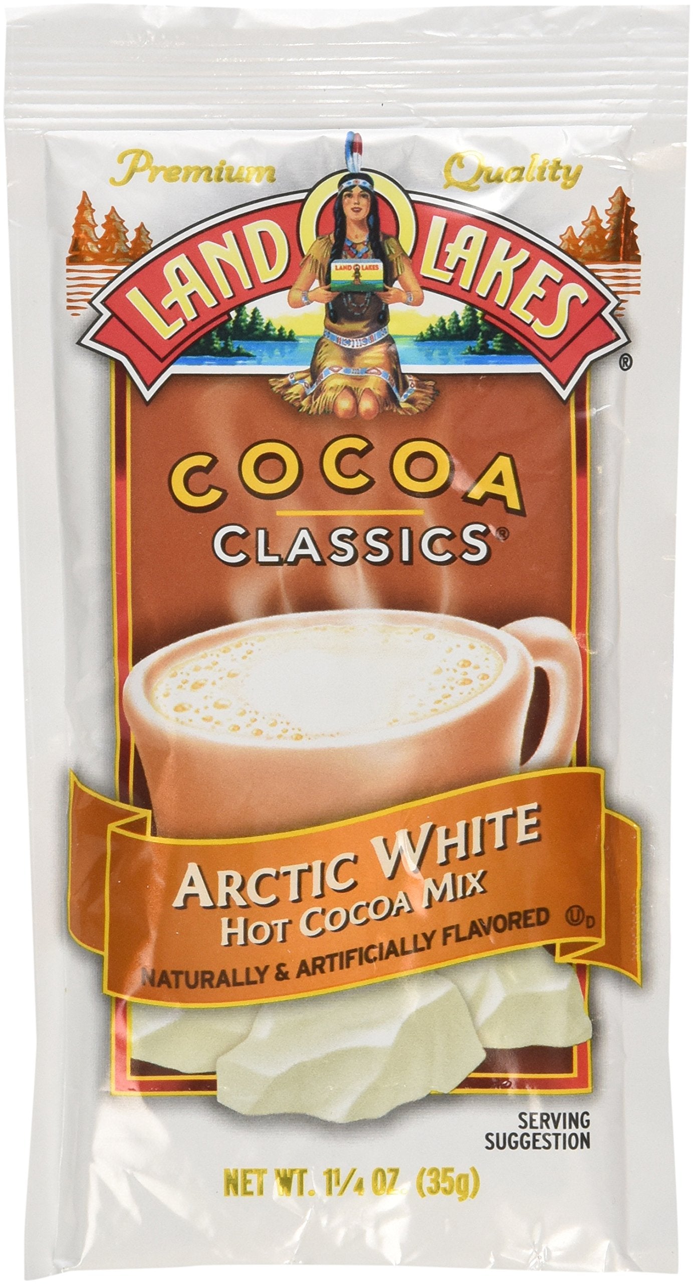 Land O Lakes Cocoa Classics Hot Cocoa Mix, Arctic White, 1.25-Ounce Packets, Pack of 12