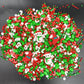 Christmas Stocking Tree Snowman Sprinkles Candy Sugar Sprinkle Red and Green Sprinkles Cake Decorations Cupcake Toppers Cookie D