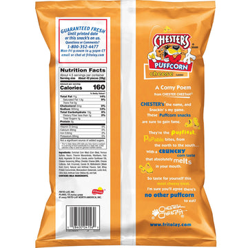 Chesters Cheese Flavored Puff Corn, 4.25 Oz