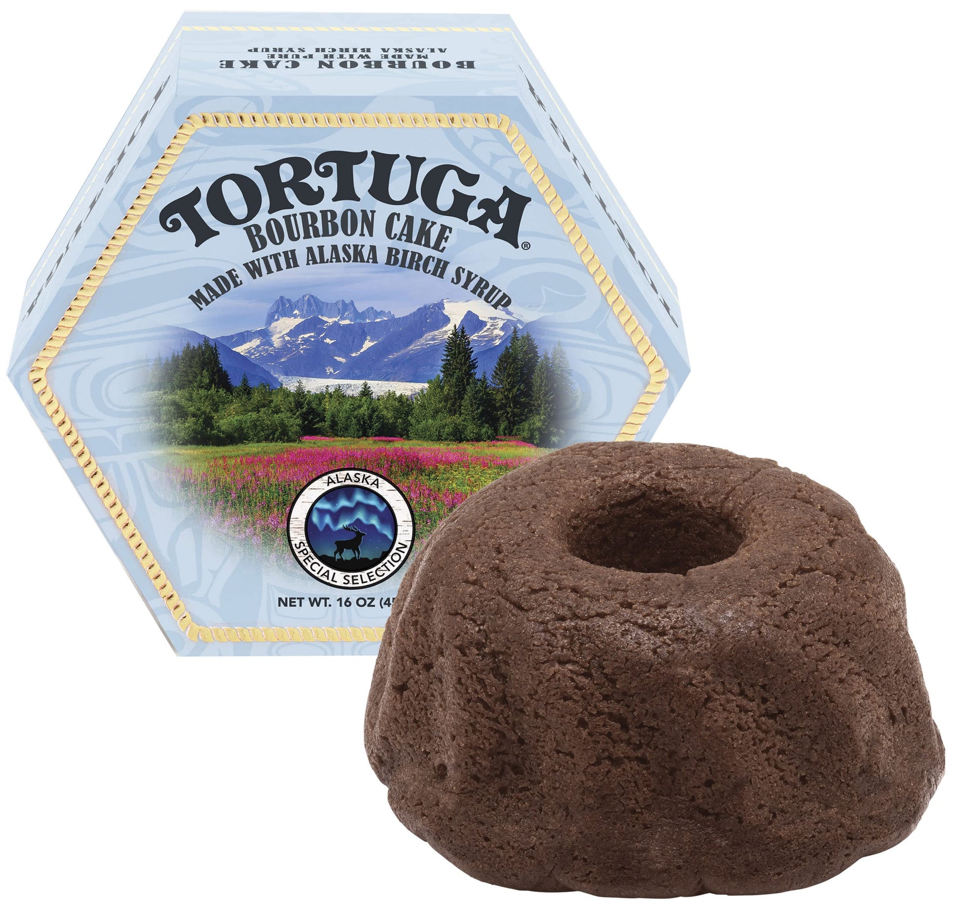 TORTUGA Alaska Birch Syrup Bourbon Cake - Gourmet Gift - 16 Oz - Perfect for Stocking Stuffers and Gift Baskets