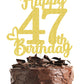 47 Birthday Cake Toppers-Gold Glitter, 47Th Cake Topper For Men,47 Cake Topper For Women, 47Th Birthday Decorations,47Th Birthda