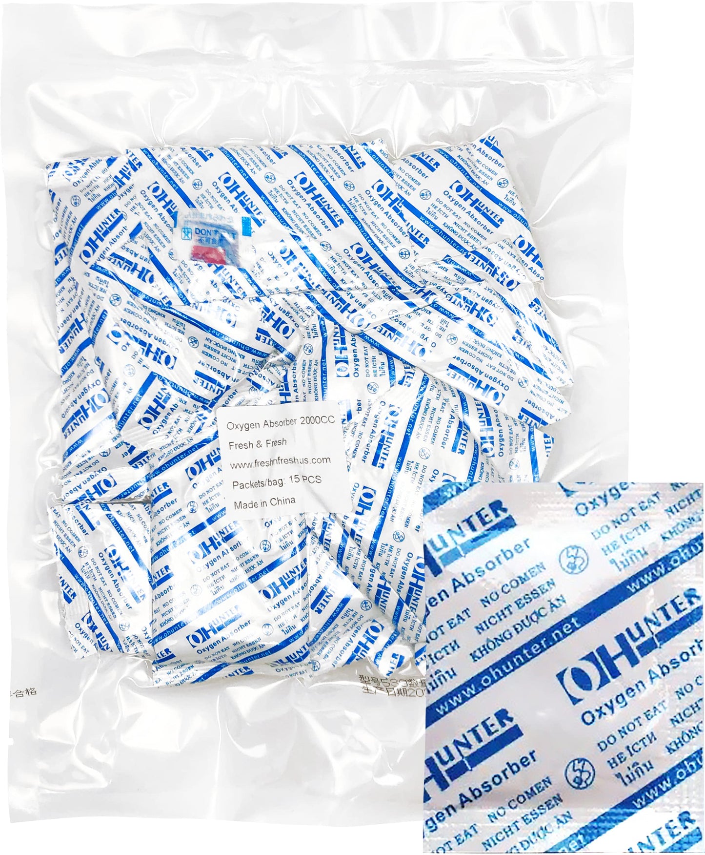 2000 Cc [15 Packets] Premium Oxygen Absorbers For Food Storage, Oxygen Scavengers Packets(1 Bag Of 15 Packets) - Iso 9001 Certified Facility Manufactured Oxygen Absorbers