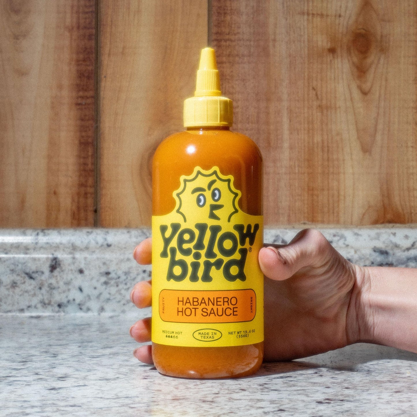 Yellowbird Classic Habanero Hot Sauce - Medium Hot - 19.6 oz Tabletop Size - Made in Texas - Model 211