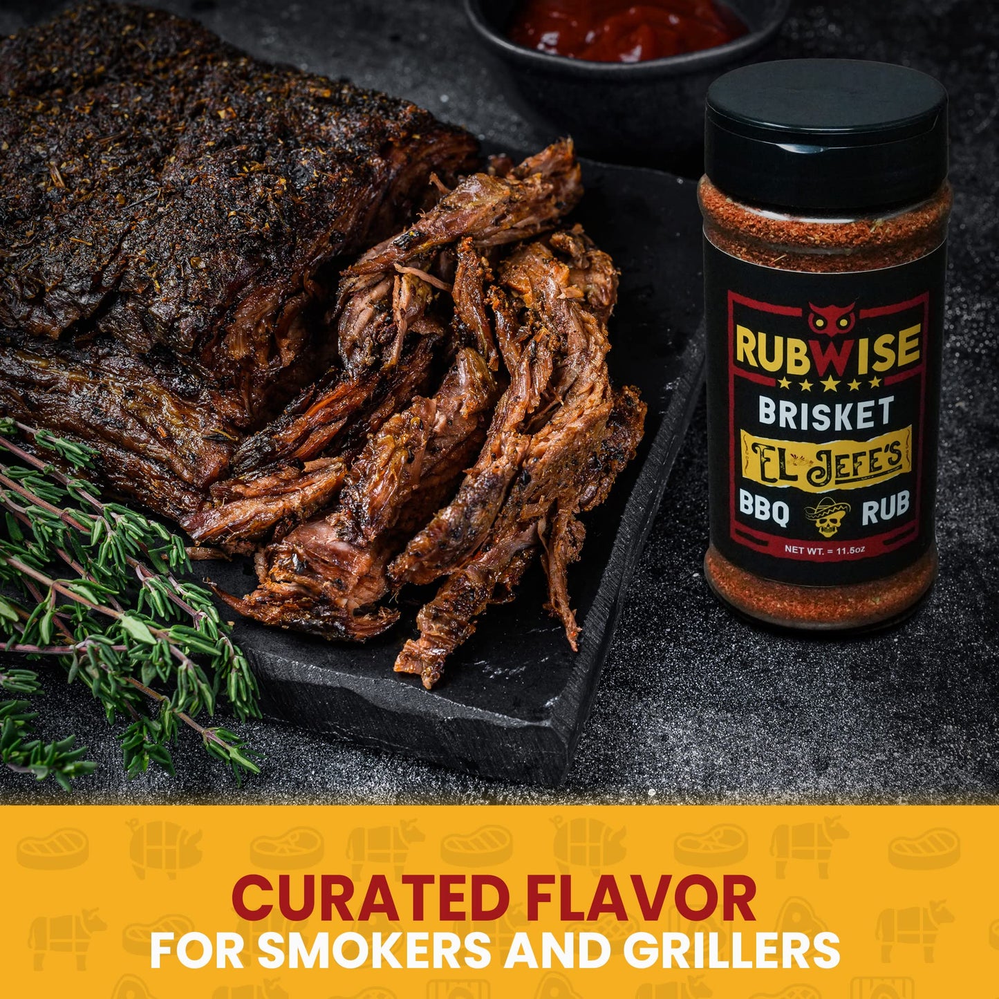Five Star Seasonings RubWise Texas Style Brisket Rub - Dry BBQ Seasoning for smoky aroma & Grilling - 11.5oz