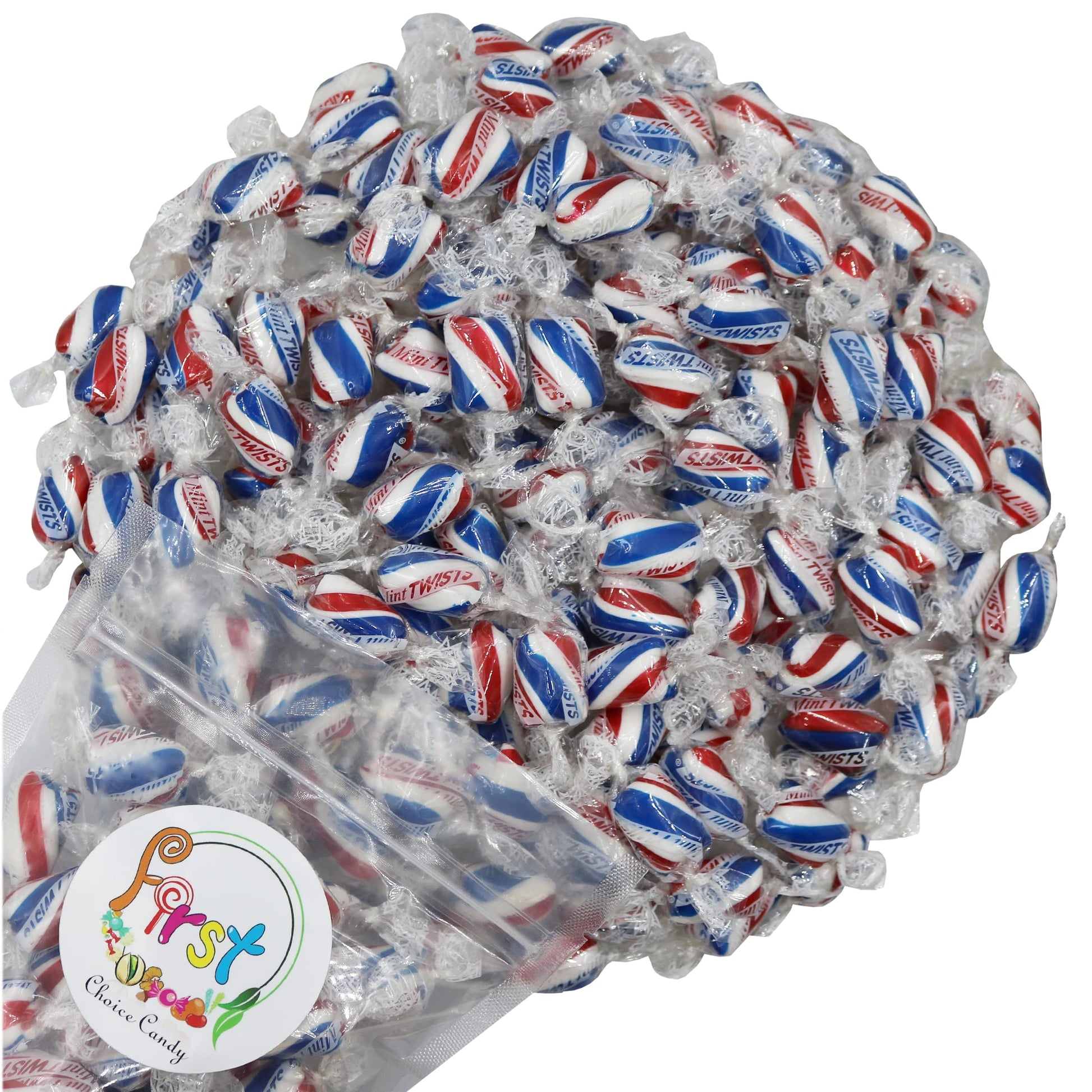 FirstChoiceCandy Hard Candy Twists, Individually Wrapped, Mint Flavor, 2 Pound