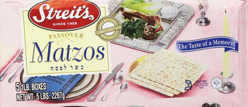 Streits Matzo, Kosher For Passover Matzoh Crackers, Airy, Crispy Crackers, 1 Pound (5 Pound)