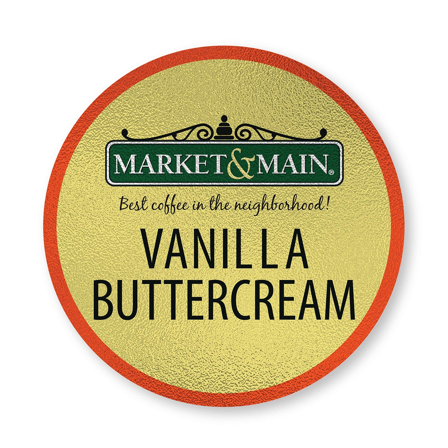 Market & Main OneCup Vanilla Buttercream Coffee Pods, Compatible with Keurig, 12 Count, Brown