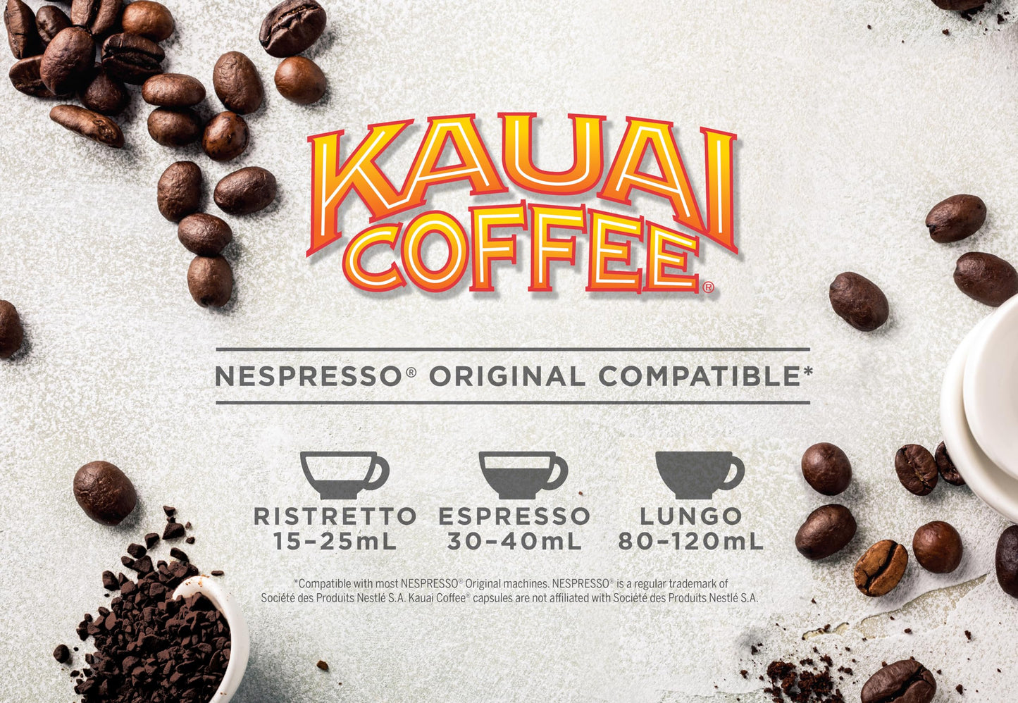 Kauai Coffee Espresso Pods for Nespresso Original – Medium Roast, Floral Notes, 10 Count