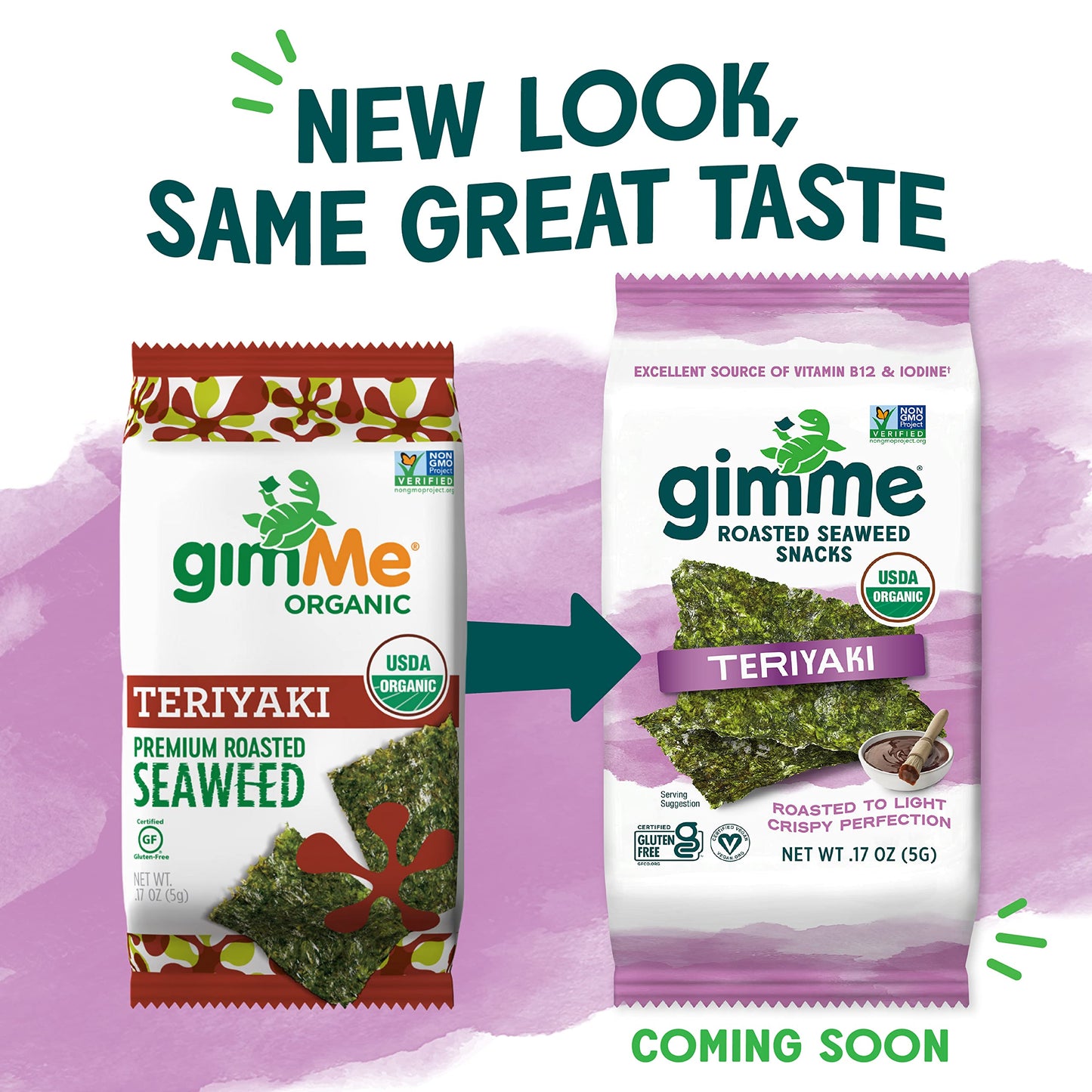 gimMe Organic Roasted Seaweed Sheets - Teriyaki Flavor, 20 Count - Keto, Vegan, Gluten Free Snack for Kids & Adults, Rich in Iodine & Omega 3’s